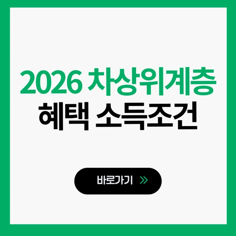 2026 차상위계층 혜택