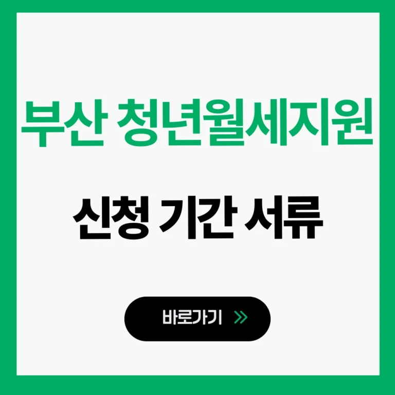 부산 청년월세지원