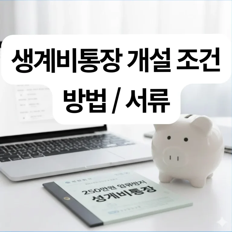 생계비통장 개설 조건