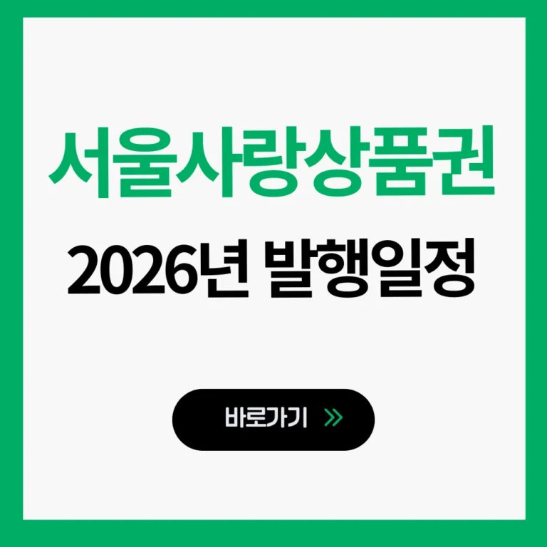 서울사랑상품권 발행일정 2026
