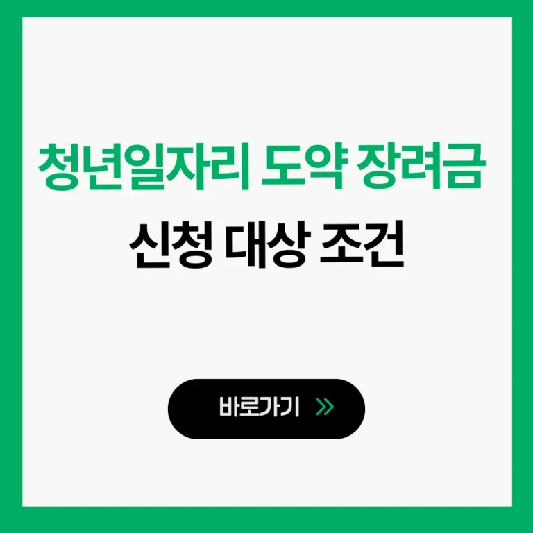 청년일자리 도약 장려금 신청