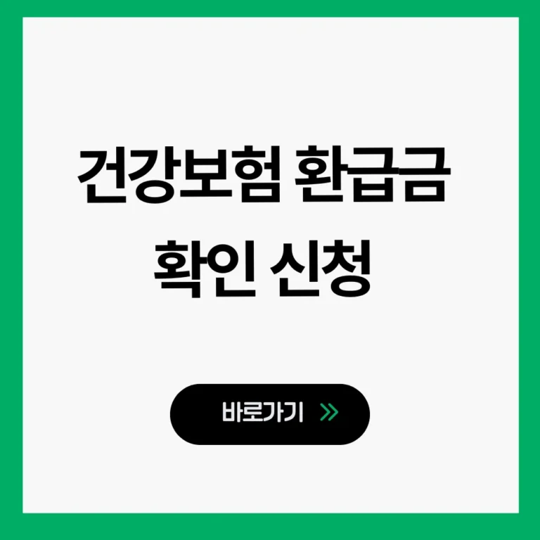 건강보험 환급금 확인