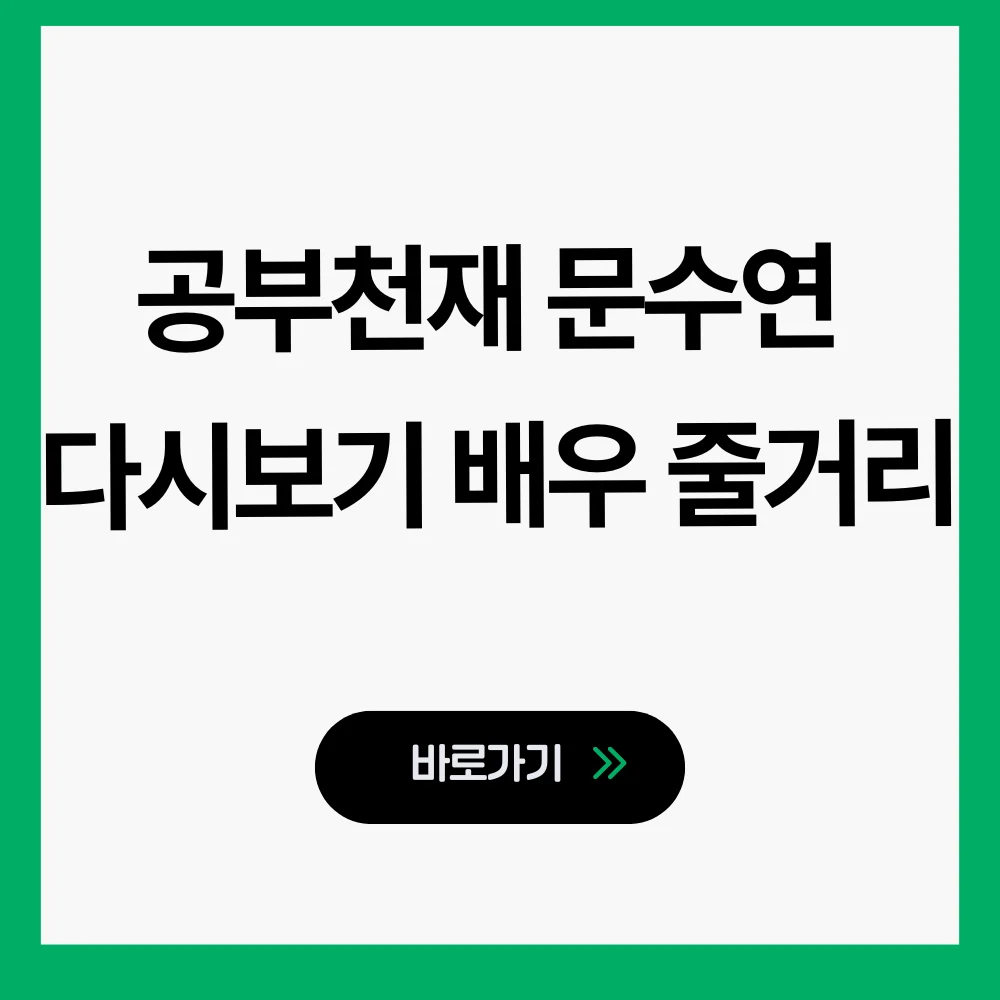 공부천재 문수연 다시보기 배우 줄거리 1 공부천재 문수연 다시보기