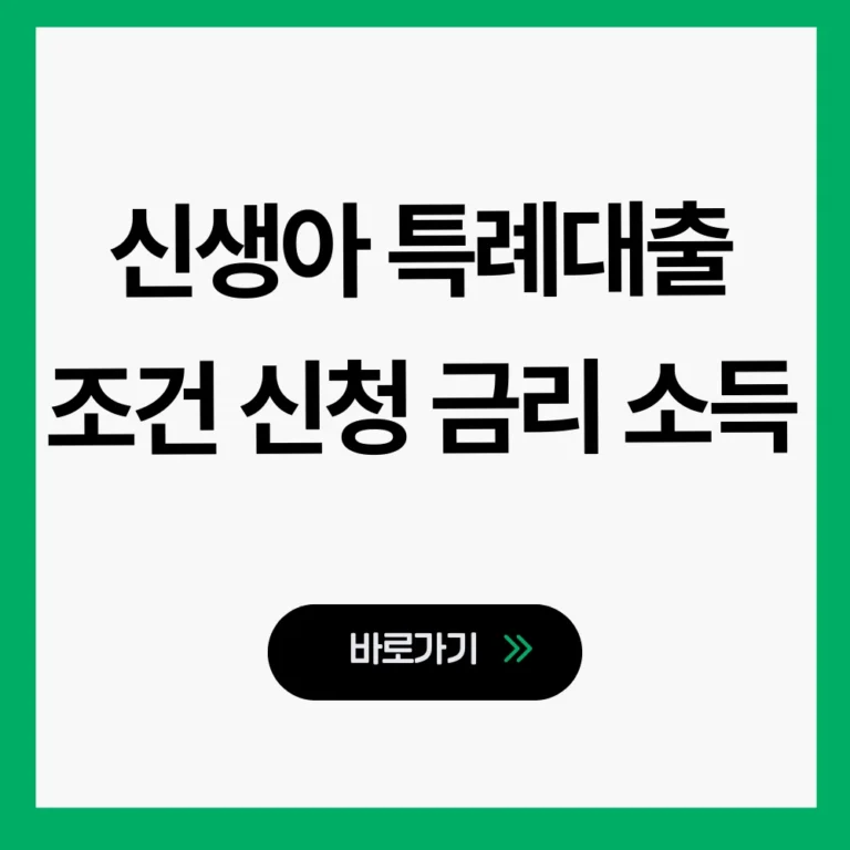 신생아 특례대출 조건