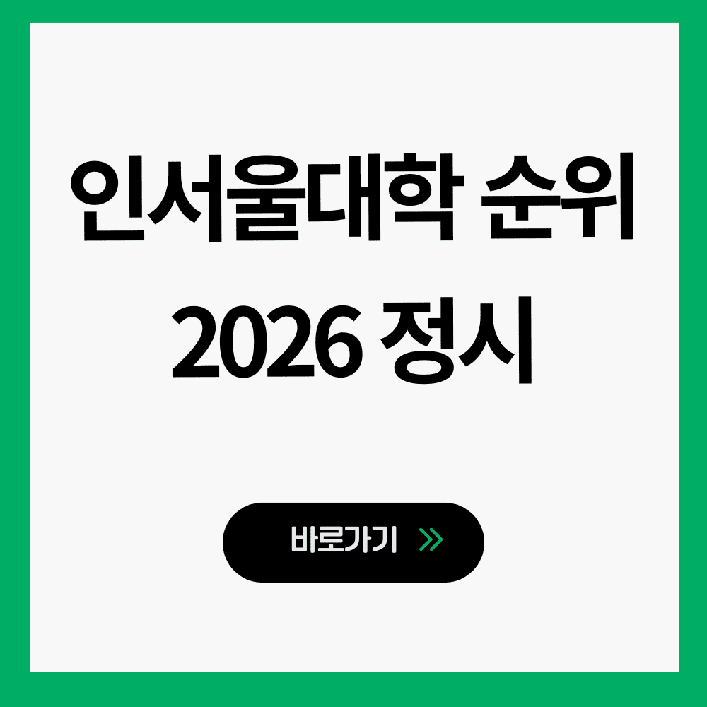 인서울대학순위