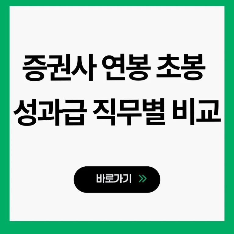 증권사 연봉