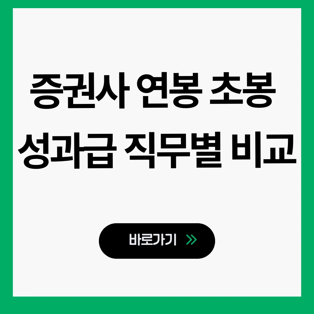 증권사 연봉