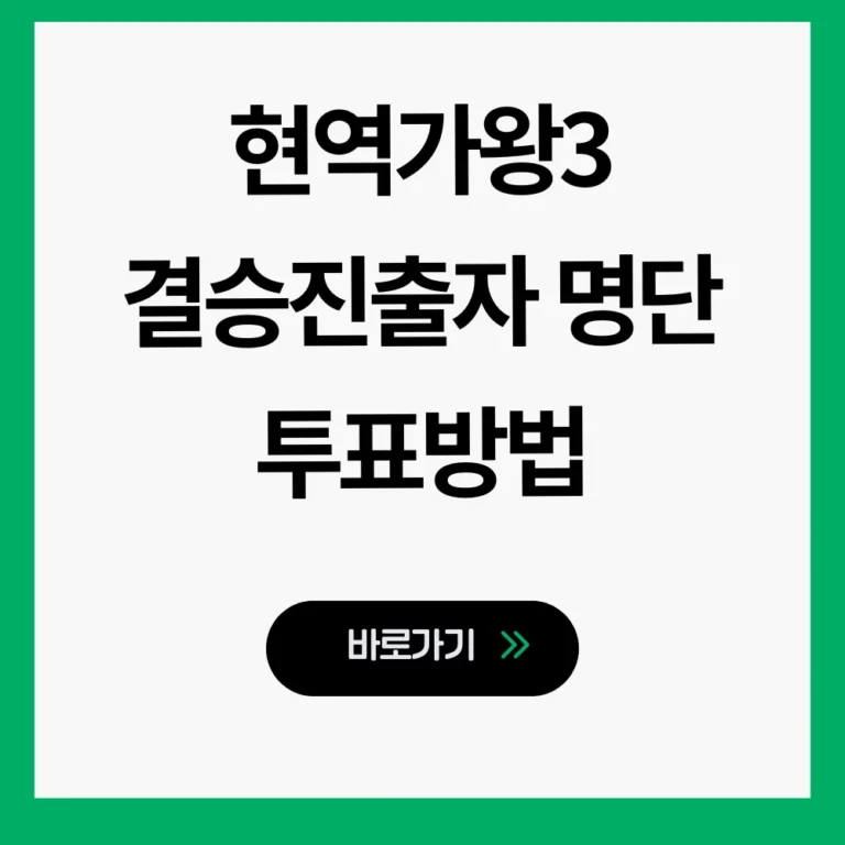 현역가왕3 순위