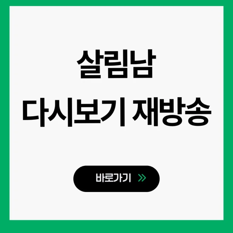 살림남재방송시간표