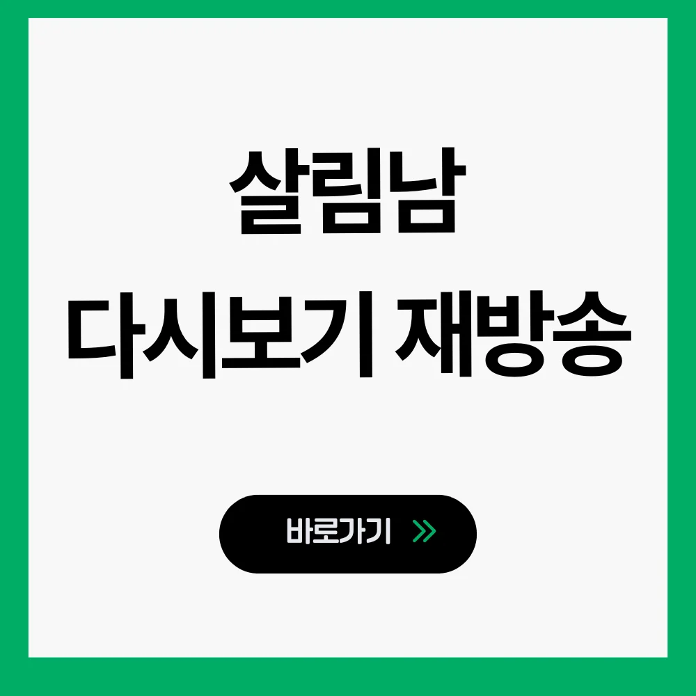 살림남재방송시간표