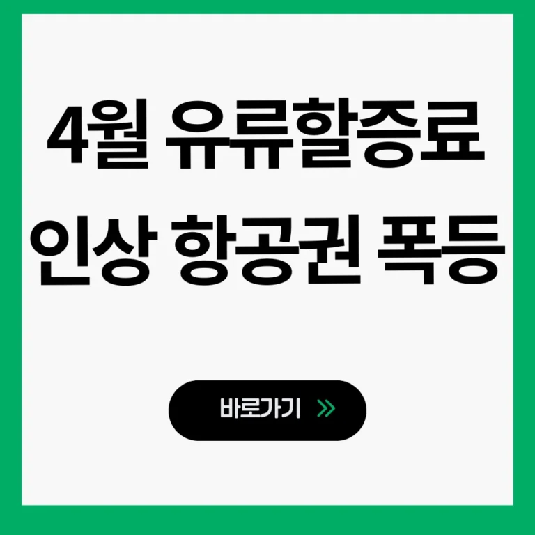 유류할증료 인상