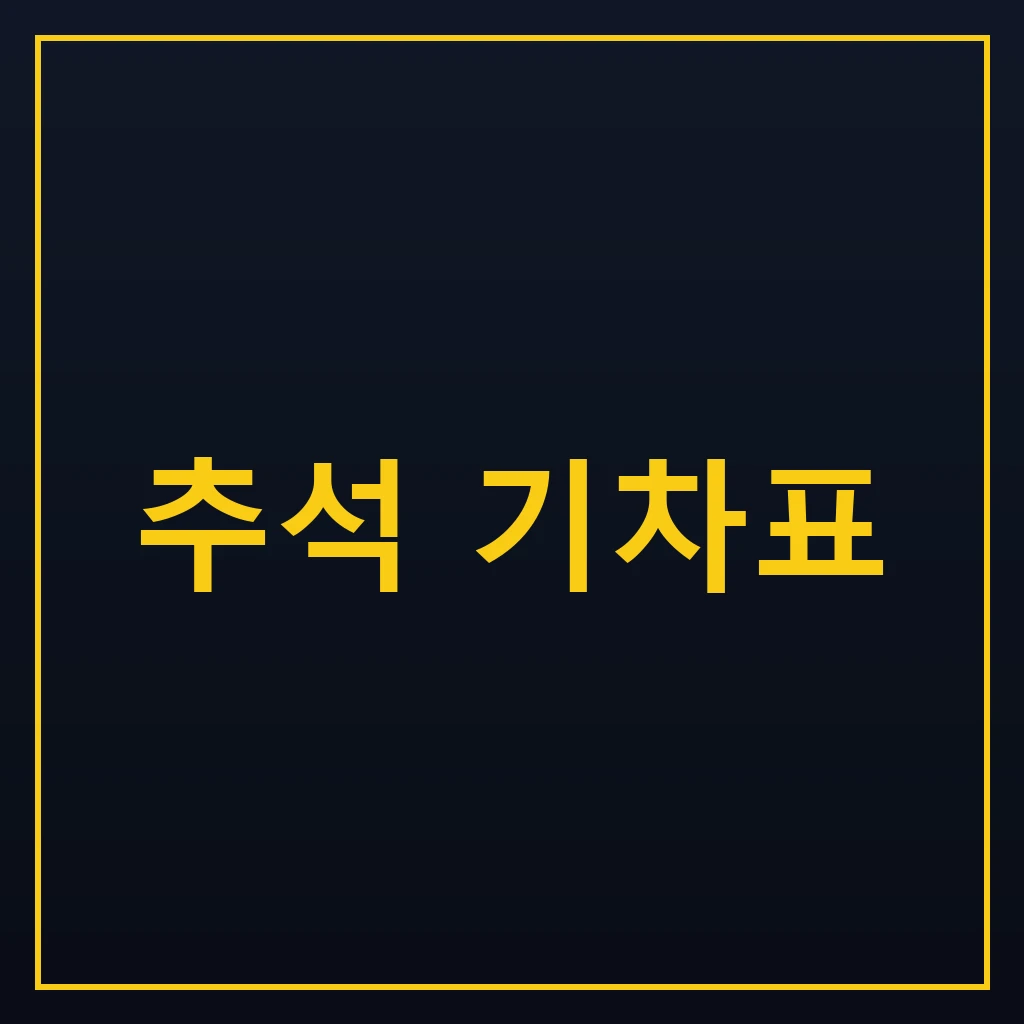 추석 기차표 예매 일정